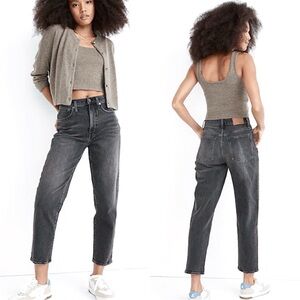 Madewell Womens 28 Denim Jeans Black Balloon Relaxed Tapered Leg High Rise